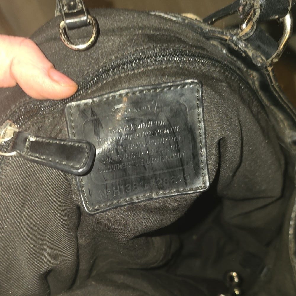 2 Coach Black and Tan Signature Shoulder Bags - Picture 6 of 11